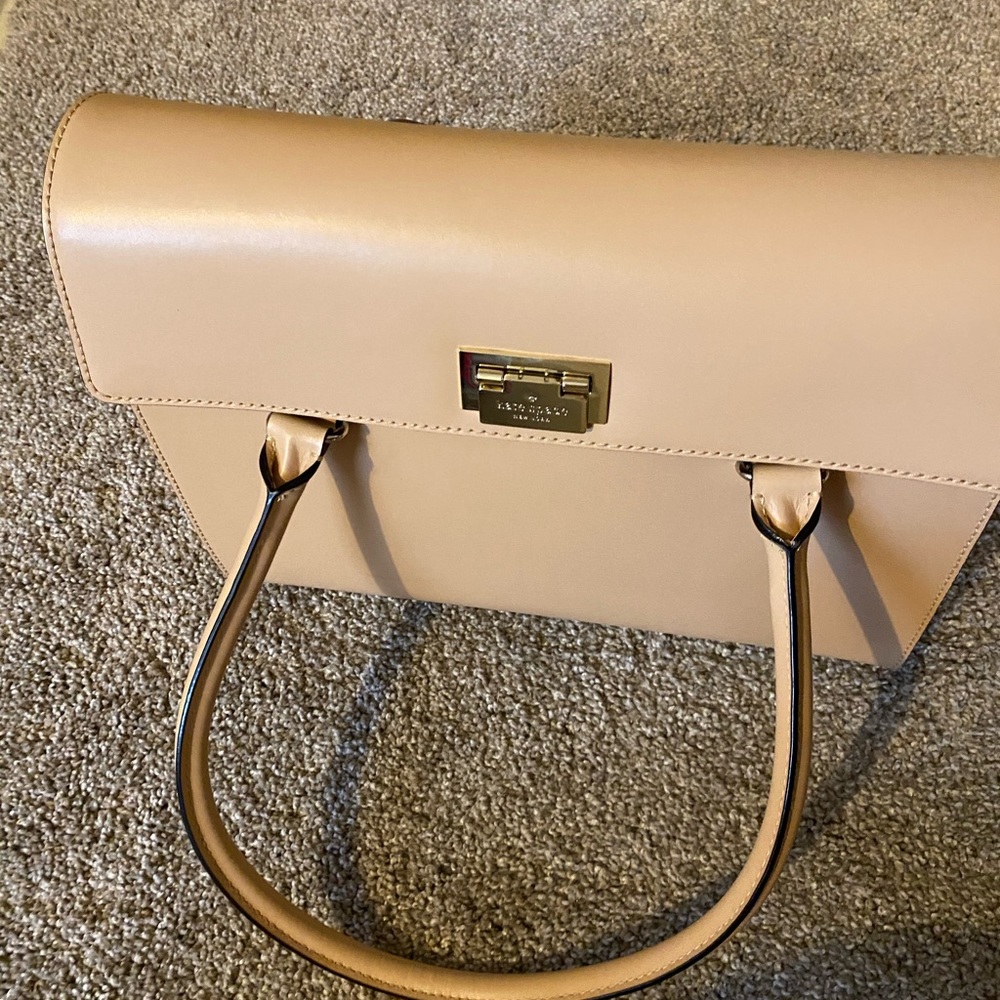 kate spade Blush Tan Satchel with Gold Hardware